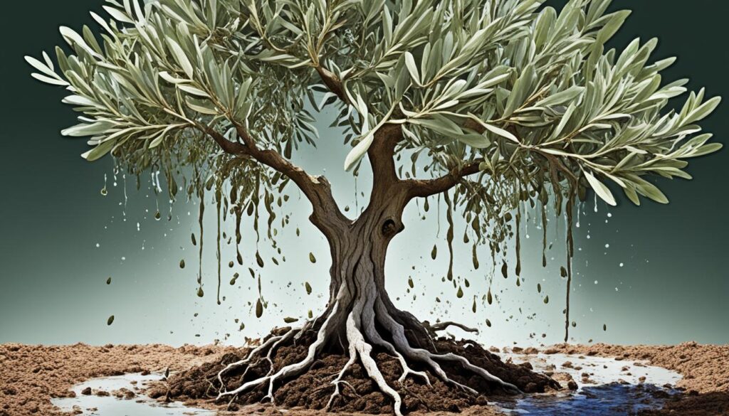 olivträd tappar blad